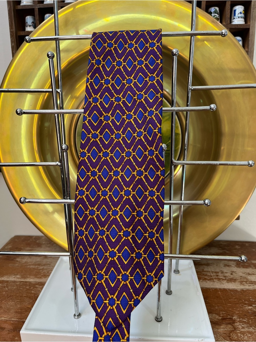Purple Geometric Pattern Men's Tie
